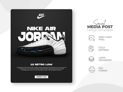 Nike Air Jordan Sneakers Shoes Social Media Banner Template social media banner