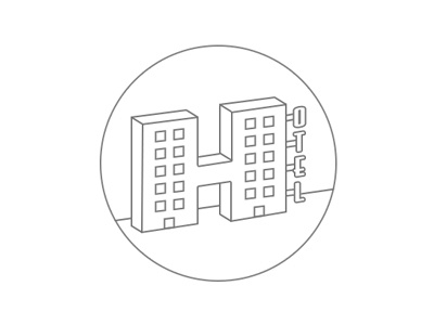 H-otel brand hotel logo