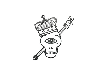 King of Skulls crown cyclops halloween illustration king logo sceptre skull