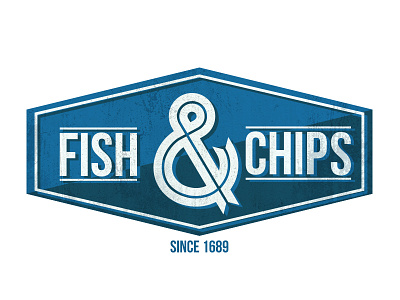 Branding - Fish & Chips bebas blue brand branding chips fish logo mark ribbon