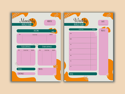 A budget planner for a month or week budget design illustration monthly planner vector weekly