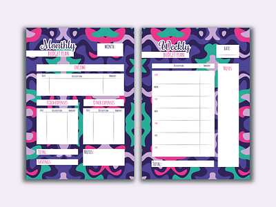 Month-Week Budget Planner abstract budget colorful design illustration month planner vector week