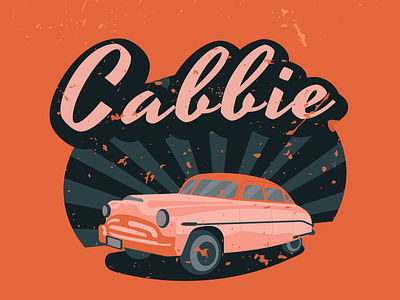 Cab car design in retro style. background cab car design illustration retro retro background retro car retro colors texture vintage texture