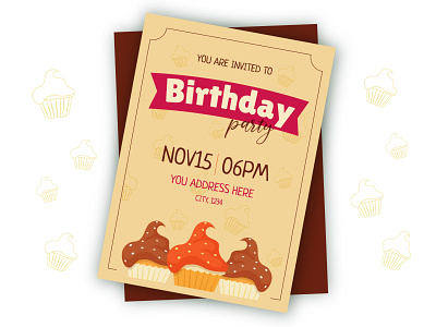 birthday invitation design birthday party cakes design invitation pastel vector