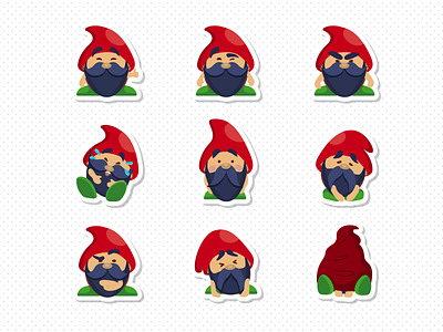 Stickers gnomes emotions design emotion gnomes stickers vector