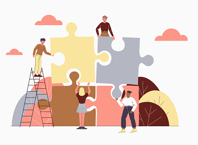 Teamwork design flat illustration teamwork vector