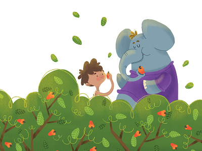 Dante & The Elephant children book digital painting illustration