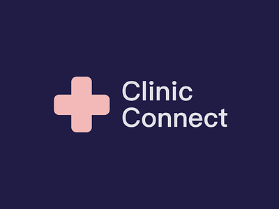 Clinic Connect Logo blue bluepink clean cleanlogo clinic clinic connect clinic logo connect flatdesign hackathon hackthenorth logodesign pink