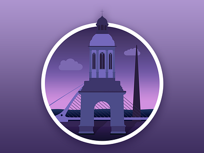 Dublin - Ireland Icon bridge dublin icon icon design illustration illustrator ireland trinity college