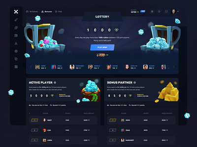 Roulette Gaming: Bonuses apps dark dashboard entertainment finance gambling game design illustration interaction interface lottery player product design service statistics tabs team ui ux web design
