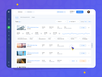Surfe: My ads business colorful creative dashboard filters finance fintech interface investment landing layout marketing mobile platform redesign shop social system ui ux