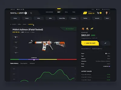 Skinlazer® CS:GO Market — Product Page cases cs go csgo cybersport dark app dota ecommerce esport finance gambling game design gaming interaction interface platform shop skins ui user interface ux