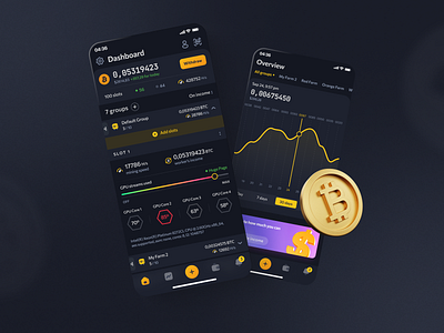 CryptoTab Farm Redesign app bank bitcoin blockchain coin crypto cryptocurrency dark mode dark theme dashboard ecommerce exchange finance interface layout mobile app nft swap trading wallet