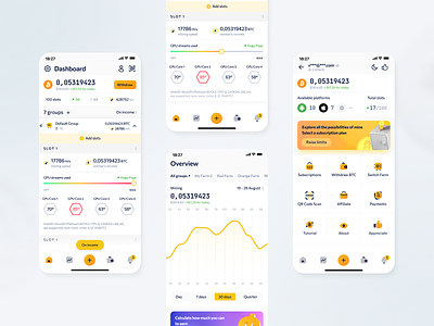 CryptoTab Farm Redesign app bank bitcoin blockchain coin crypto cryptocurrency dashboard ecommerce exchange finance interface layout mobile app nft product design swap trading wallet
