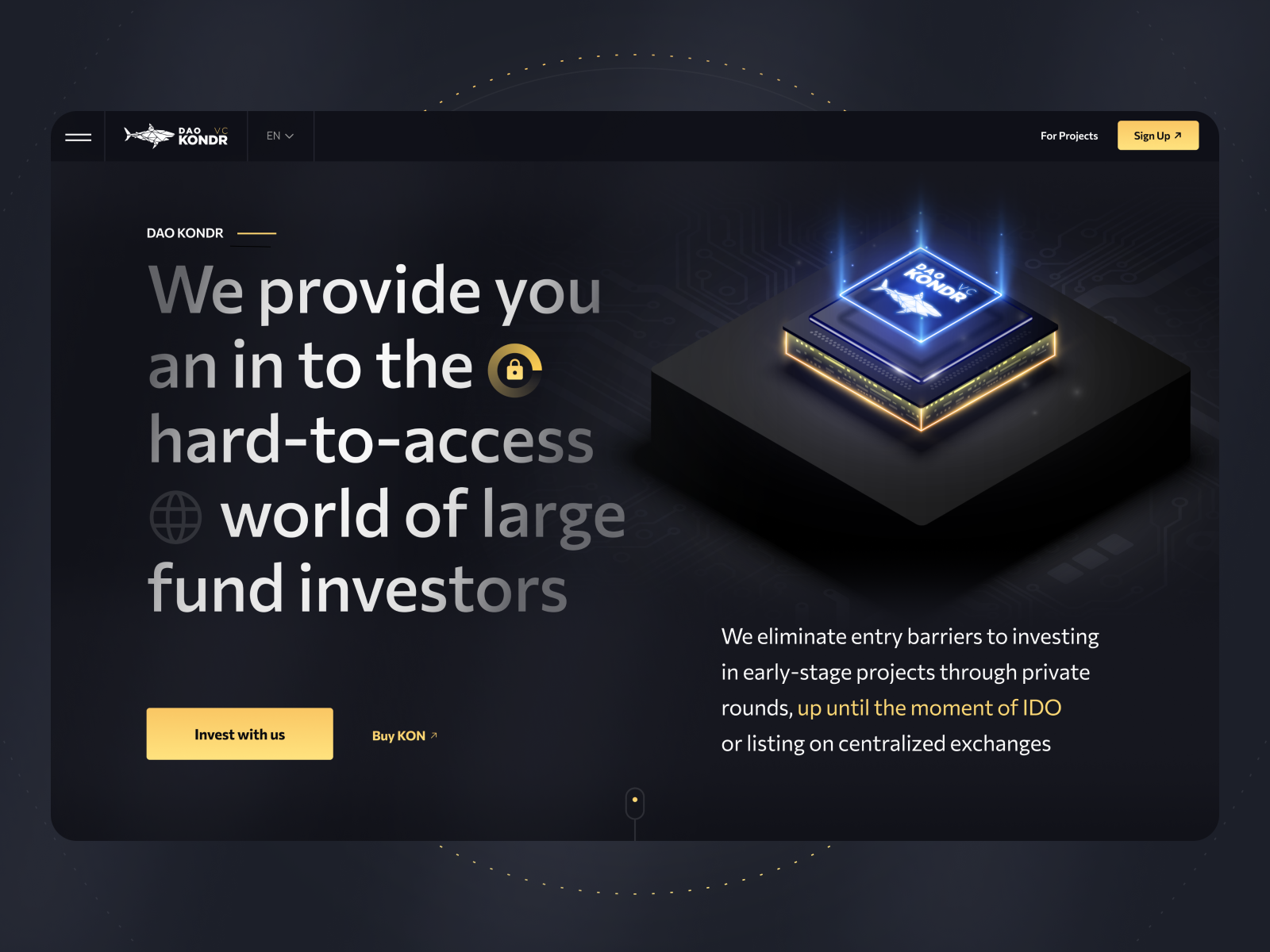 DAO KONDR: Header Landing Page by Vlad Goncharov for Flatonica on Dribbble