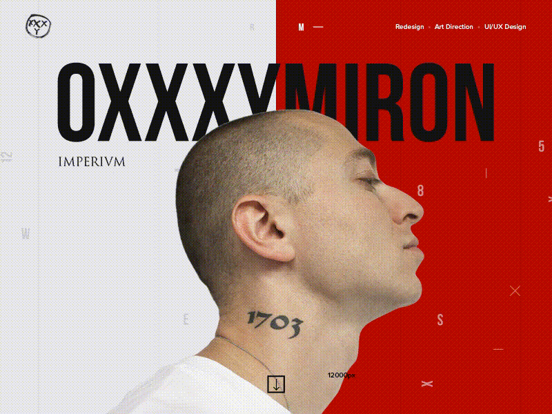 OXXXYMIRON x IMPERIVM — Redesign artist design interface layout music play project tickets