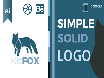 KitFOX - Simple Solid LOGO adobe illustrator behance branding comfort design design design logo dribble fiverr graphic design illustration junior designer logo logo design logo maker logo making minimalist minimalist logo simple logo