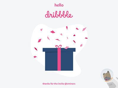 Hello Dribbble. Thanks for the invite! confetti dog illustration