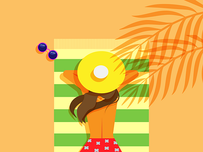 on the beach adobe illustrator beach design graphic design illustration summer sunny