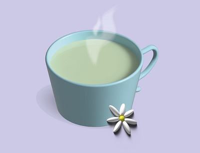 3D cup 3d adobe illustrator cup green illustration tea vector