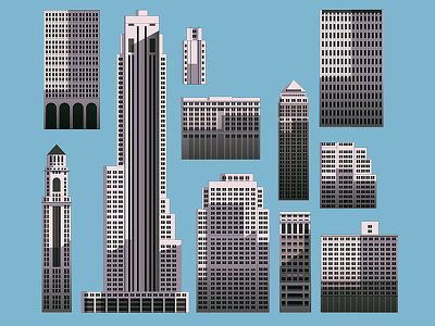 NYC Buildings 2d aponte buildings levrier mariano g. aponte nyc vector