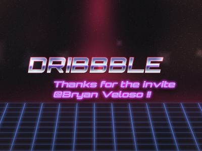 Hello Dribbble! 80s retro space