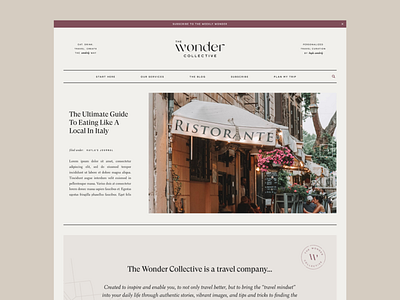 The Wonder Collective - Web Design Mockup (Homepage Hero) hero section home page homepage ui uiux web design web development web mockup website website design