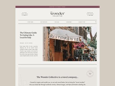 The Wonder Collective - Web Design Mockup (Homepage Hero)