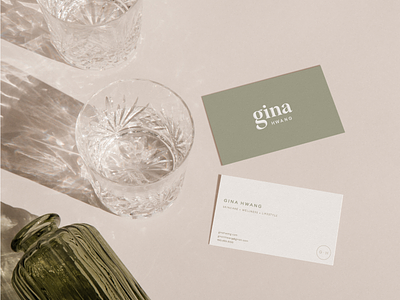 Gina Hwang - Business Card Mockup (ft. Primary Logo) brand collateral brand design brand identity brand identity system branding business card card collateral logo mockup personal brand visual branding