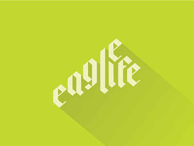 Eagle Life eagle green life logo long shadow tee shirt