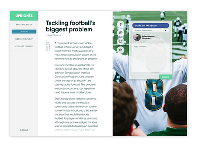 Daily UI - Day 10 - Social Share daily ui design digital design football social share sports ui ux