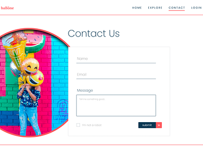 Daily Ui - Day 28 - Contact Page balloon contact form daily ui design digital design ui ux
