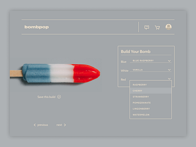 Daily Ui - Day 33 - Customization bombpop customization daily ui design digital design popsicle ui ux