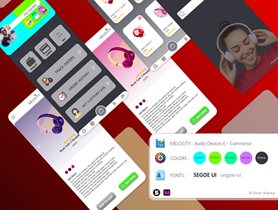 MELOCITY : E - COMMERCE app branding graphic design ui ux