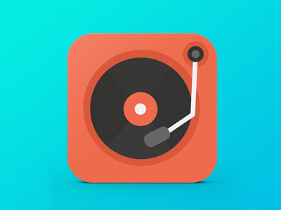 Record App app flat icon ios7 ipad ireland music record turntable