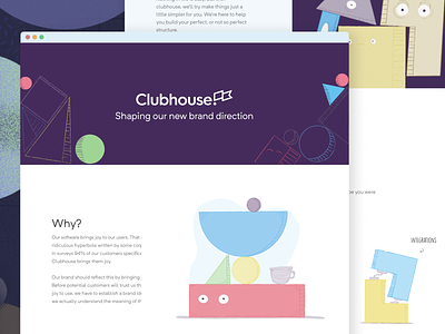 Clubhouse Branding brand branding branding design building clubhouse concept illustraiton shape shapes sketchy styleguide