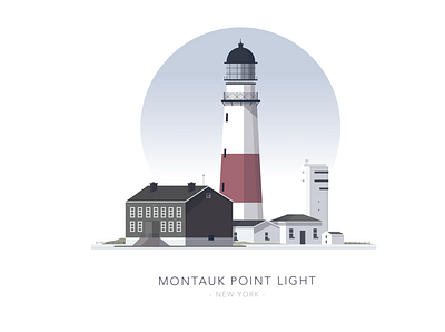 Montauk Point Light architecture building house illustration lighthouse world
