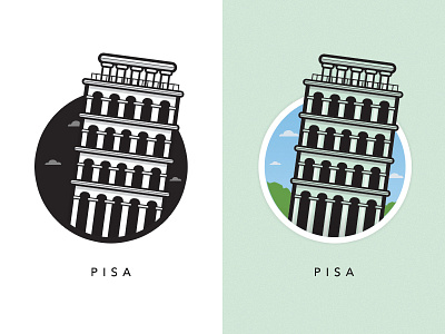 Leaning Tower of Pisa illustration ireland italy leaning pisa tower
