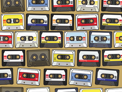 Tapes and Tapes 80s illustration ireland music recording tape