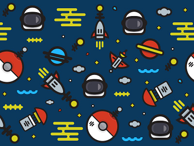 Outer Space astronaut moon pattern planet space stars wallpaper