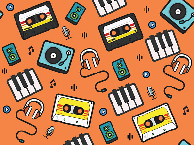 Music Pattern keyboard music pattern play record tape