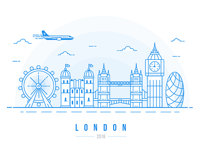 London Calling.... airplane airport big ben bridge england fly illustration london skyline wheel