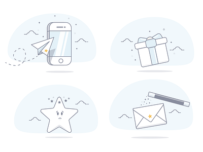 Icon Set airplane envelope icon iconography magic mail mobile paper airplane passive present star wand