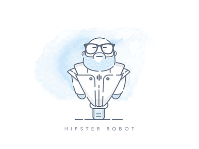 Hipster Robot beard bot chatbot future helper hipster machine robot