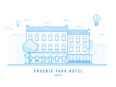 Phoenix Park, Dublin blue city cityscape dublin eire illustration ireland landmark tree
