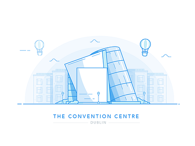 The Convention Centre architecture blue city cityscape custom house dublin eire illustration ireland landmark