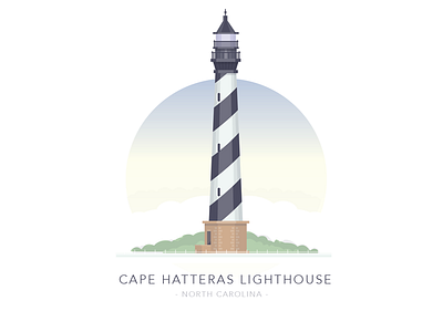 Cape Hatteras Lighthouse, North Carolina architecture building home house illustration landscape light lighthouse north carolina sea