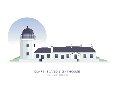 Clare Island Lighthouse, Co. Mayo, Ireland building home house illustration ireland irish landscape light lighthouse mayo sea