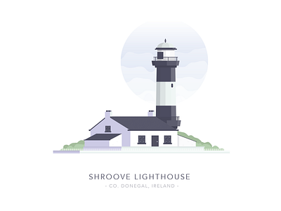Shroove Lighthouse, Co. Donegal, Ireland building donegal home house illustration ireland landscape light lighthouse sea