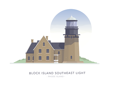 Block Island Southeast Light, Rhode Island building home house illustration ireland landscape light lighthouse rhode island sea